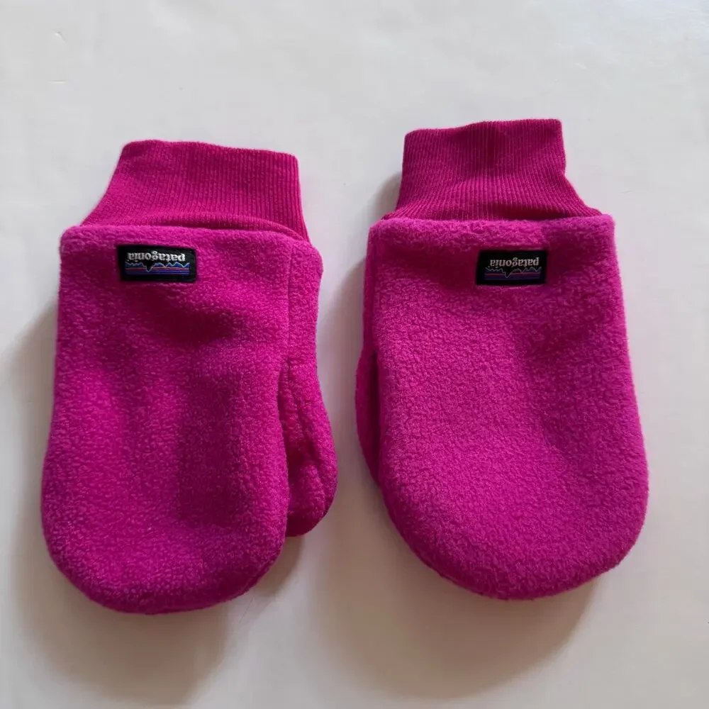 Patagonia Baby Pita pink fleece mittens